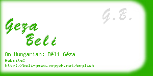 geza beli business card